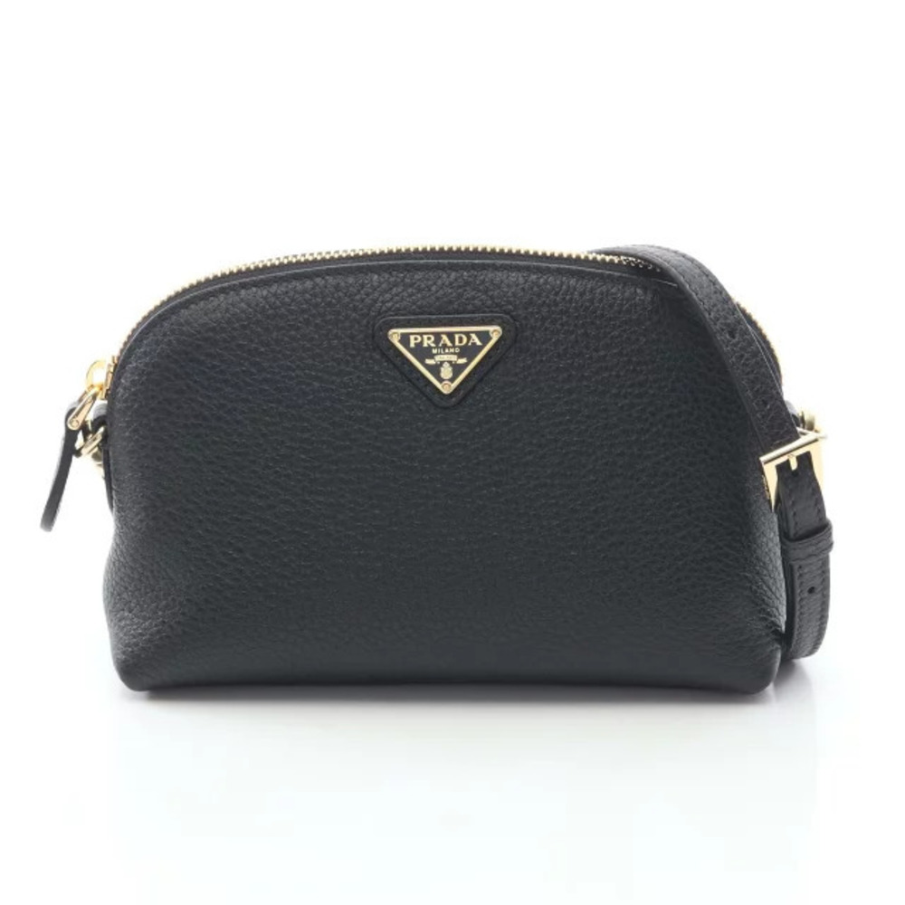 Prada VITDAINO SOFT Shoulder Bag Leather Black